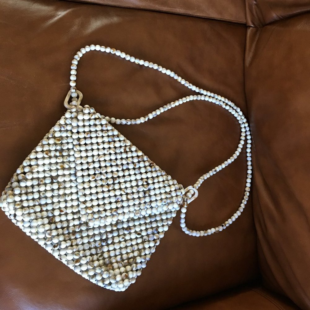 RACHEL ASHWELL Anthropologie Real Stone Beads Crossbody Envelope Purse NWT